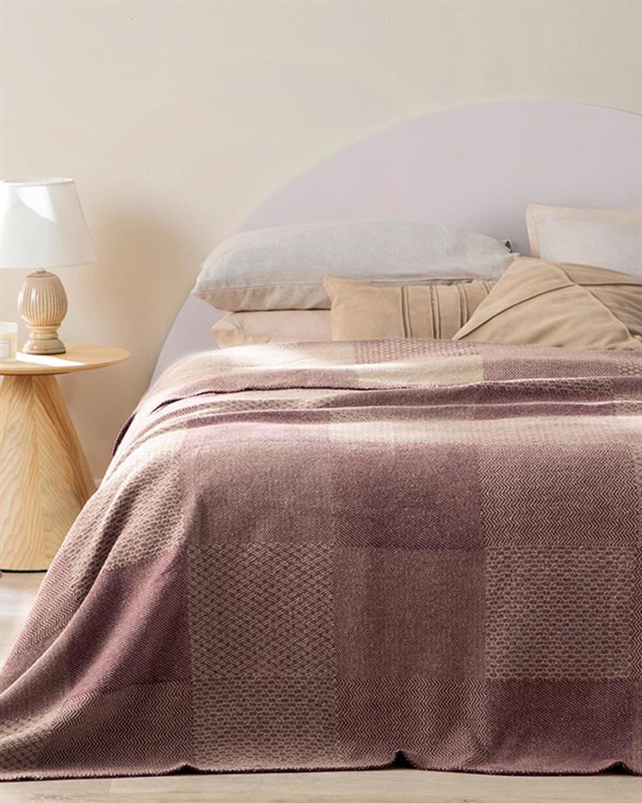 Modern Patch Cu Bumbac Double Pătură 200x220 cm Violet