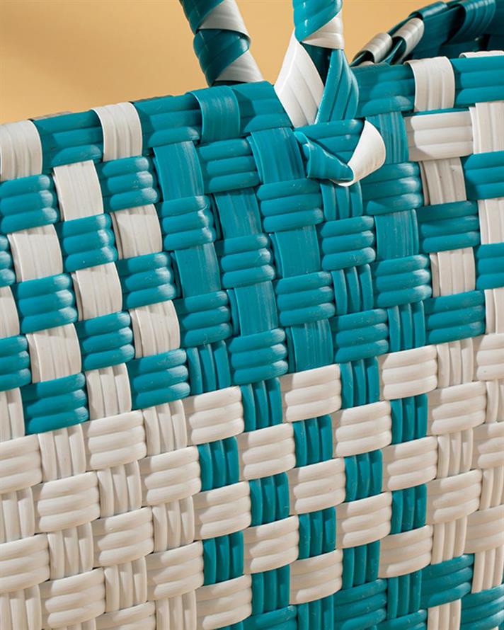 Modern Patch Geantă , 34*14*32 Cm, Albastru-Rosu