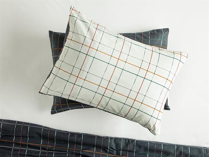 Modern Plaid Cu Bumbac Cu 2 Piese Față De Pernă 50x70 cm Gri