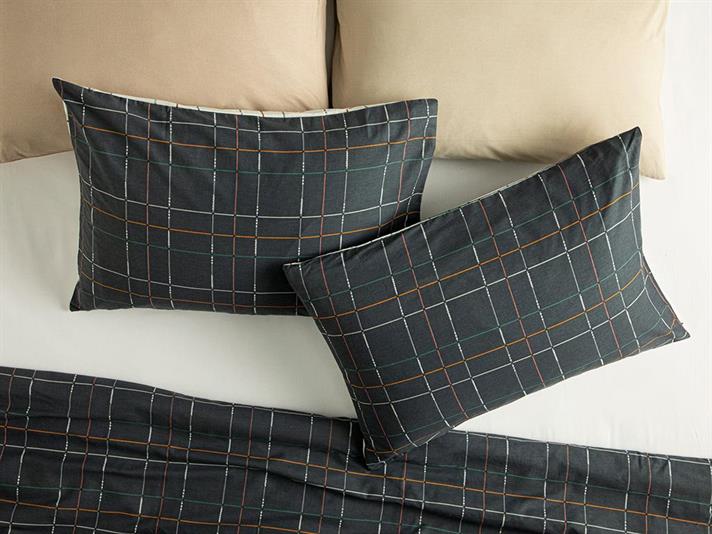 Modern Plaid Cu Bumbac Cu 2 Piese Față De Pernă 50x70 cm Gri