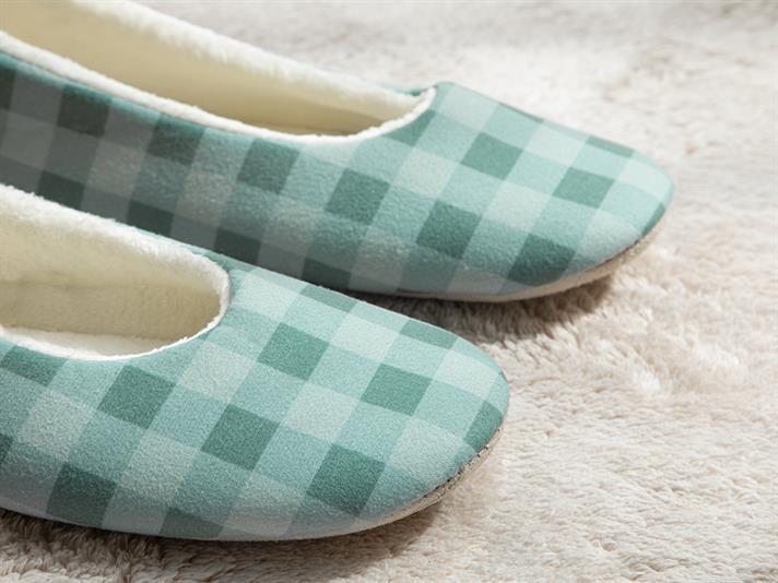 Modern Plaid Papuci De Casă Damă, 37, Crem-Roșu