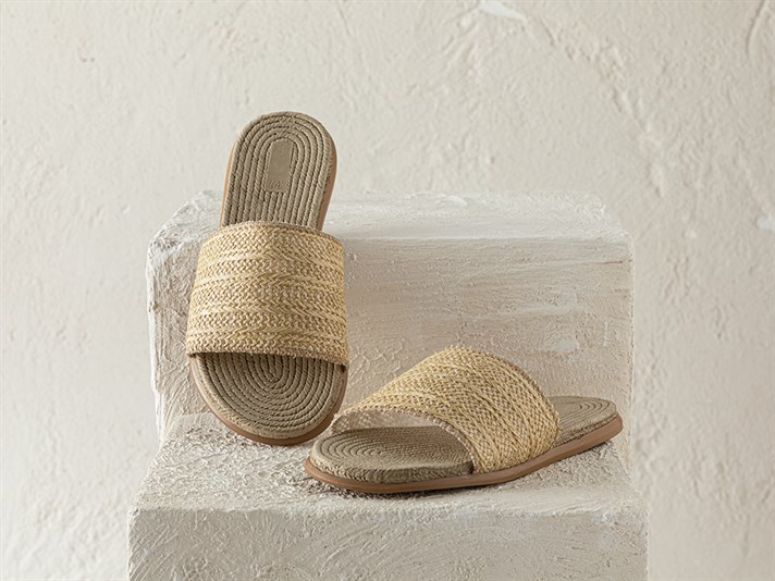 Modern Straw Femei Sandale 38 Natural