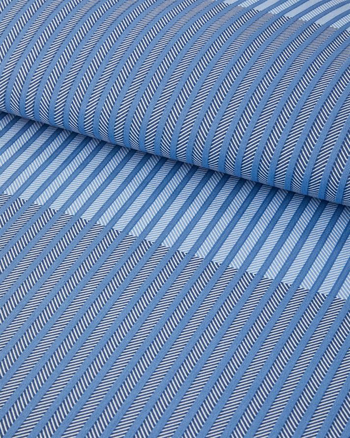 Modern Strip Ușor De Călcat Double Set Lenjerie De Pat 200x220 cm Albastru