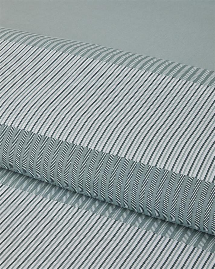 Modern Strip Ușor De Călcat Double Set Lenjerie De Pat 200x220 cm Verde