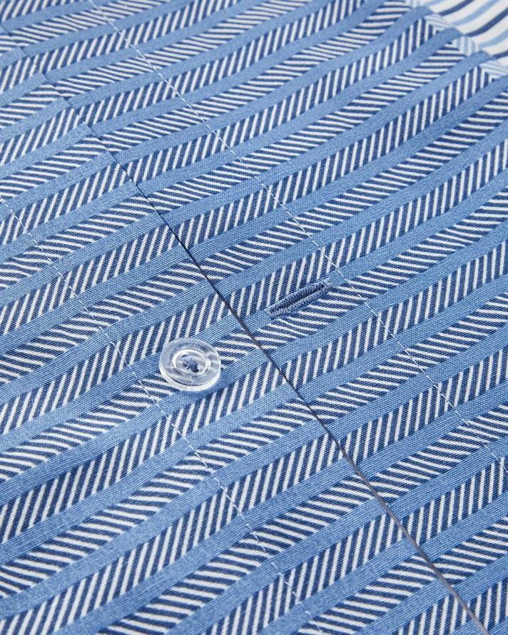 Modern Strip Ușor De Călcat Single Set Lenjerie De Pat 160x220 cm Albastru