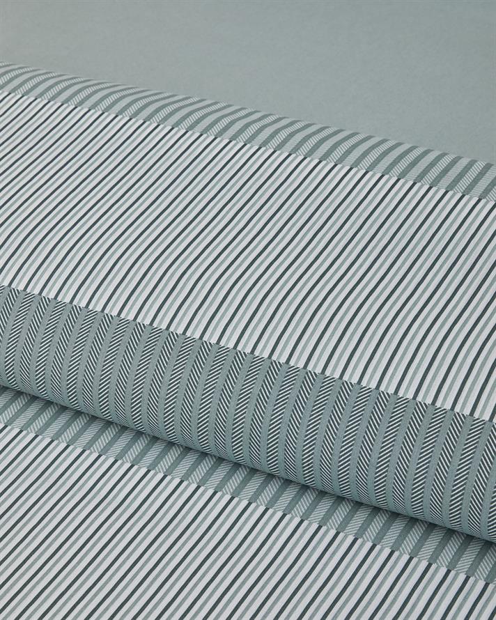 Modern Strip Ușor De Călcat Single Set Lenjerie De Pat 160x220 cm Verde