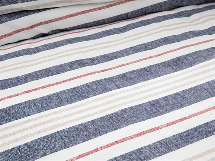 Modern Stripe Cu Bumbac Single Set Lenjerie De Pat 160x220 cm Bleumarin