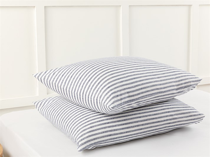 Modern Stripe Kombin Cu Bumbac Cu 2 Piese Față De Pernă 50x70 cm Bleumarin