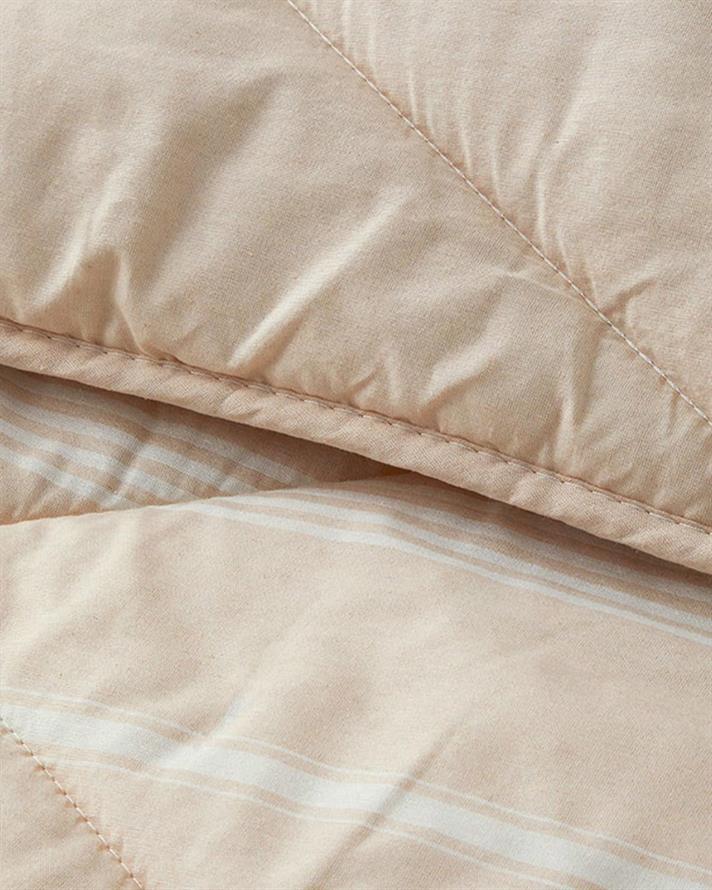 Modern Stripe Polycotton Double Set Dormit 195x215 cm Bej