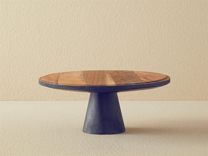 Walnut With Feet Cake Stand 28 cm Brown