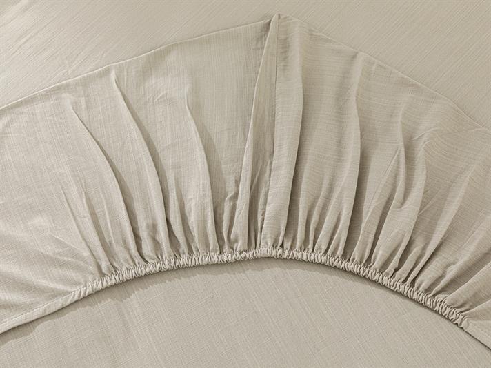 Moderna Flambat Plat Single Set Lenjerie De Pat 160x220 cm Bej Nisip