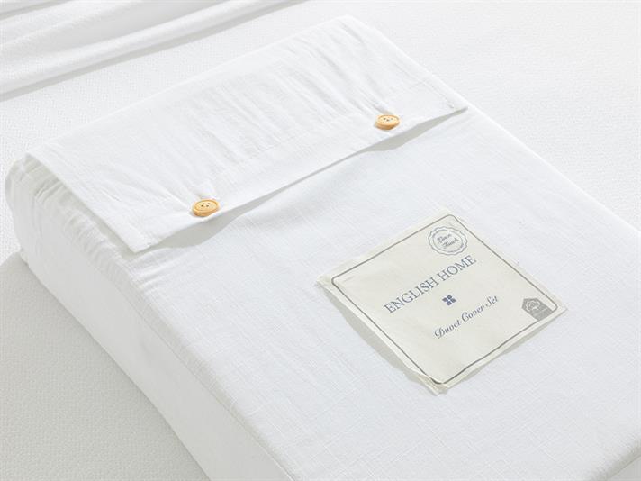 Moderna Flambat Plat Single Set Lenjerie De Pat 160x220 cm Alb
