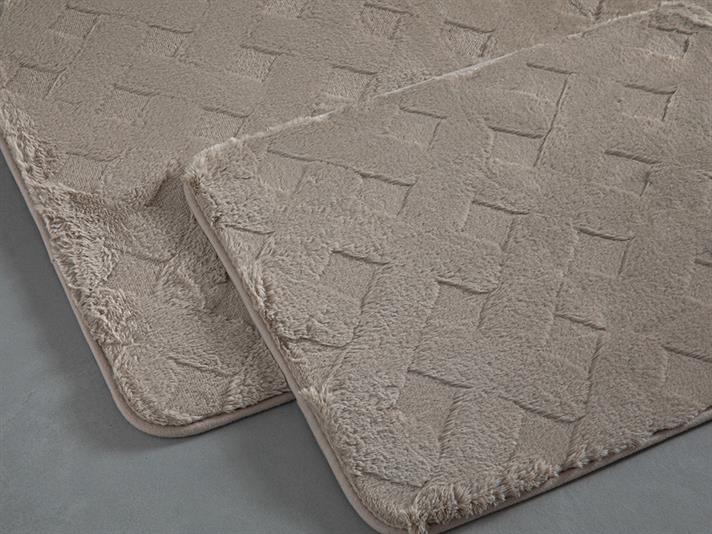 Modest Grid Set Covor De Baie, Iepure De Pluș, 50*80Cm+40*50Cm, Gri Deschis