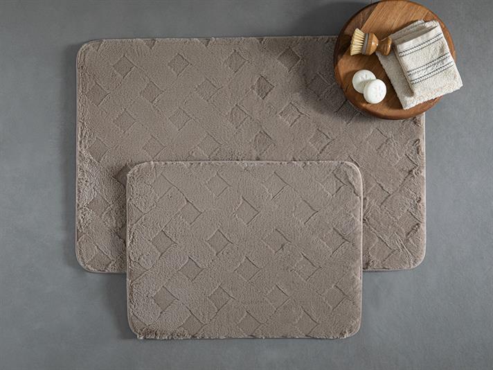 Modest Grid Set Covor De Baie, Iepure De Pluș, 50*80Cm+40*50Cm, Gri Deschis