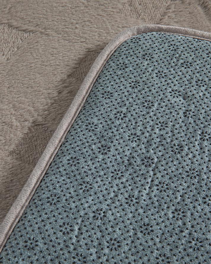 Modest Grid Set Covor De Baie, Iepure De Pluș, 60*90 + 45*60, Gri Deschis