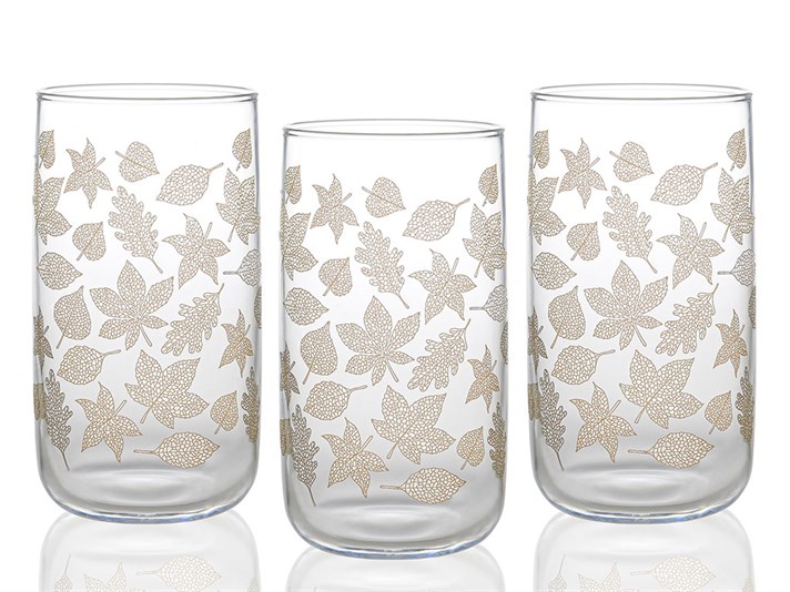 Allure Glass 3 pcs Glass 365 ml Light Gold