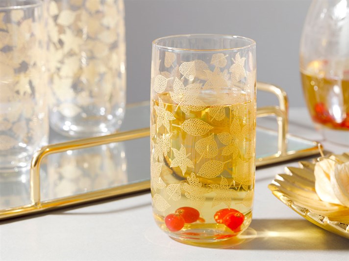 Allure Glass 3 pcs Glass 365 ml Light Gold