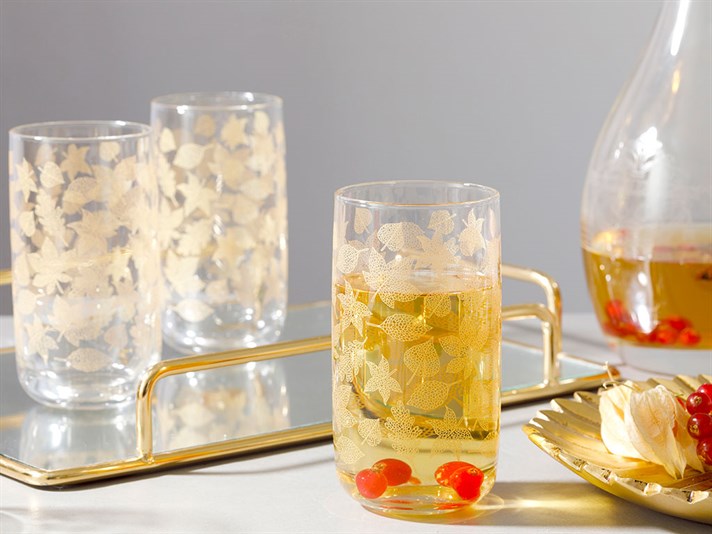 Allure Glass 3 pcs Glass 365 ml Light Gold