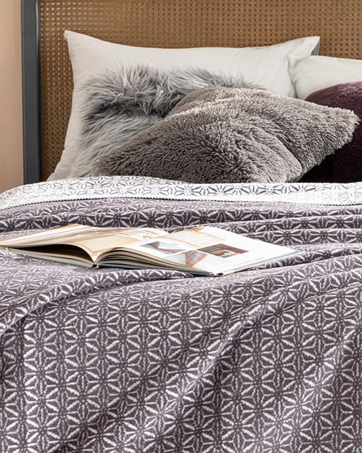 momi Cu Bumbac Jacquard Single Pătură 150x200 cm Violet Cețos