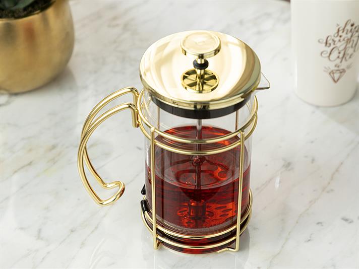 Cafetieră French Press, Monaco, sticlă borosilicată, 600 ml, auriu