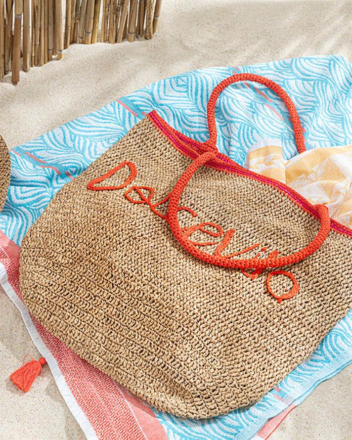 Moneo Raffia Femei Geantă 48*38 Cm Portocale,