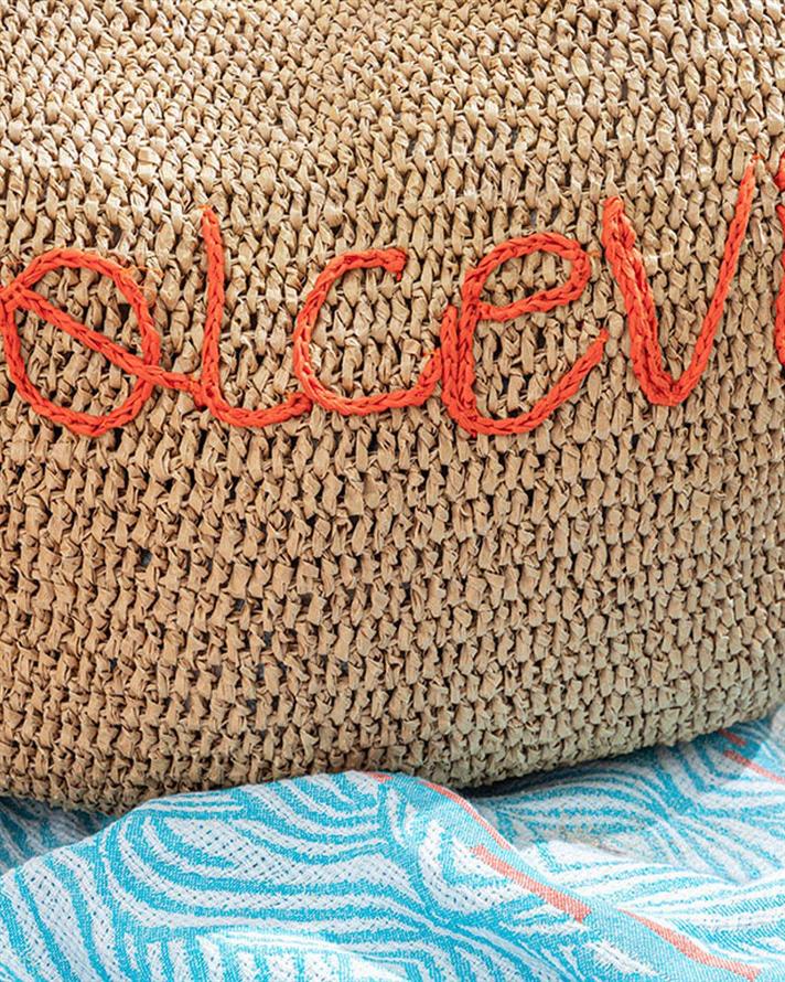 Moneo Raffia Femei Geantă 48*38 Cm Portocale,