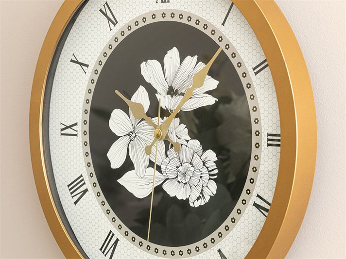 Monochrome Sticlă Plastic Ceas De Perete 30 cm Negru