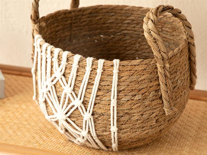 Monreo Coș , 23*21 Cm, Albastru-Beige
