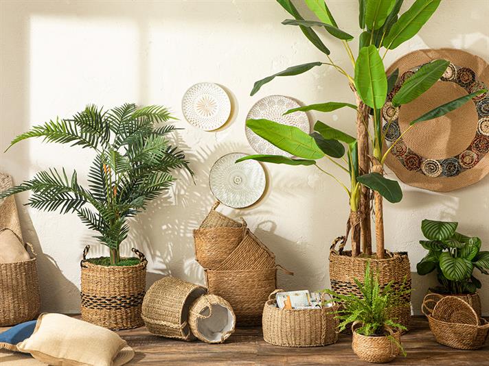 Monreo Coș , 29*24 Cm, Albastru-Beige