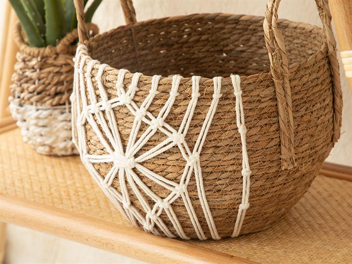 Monreo Coș , 29*24 Cm, Albastru-Beige