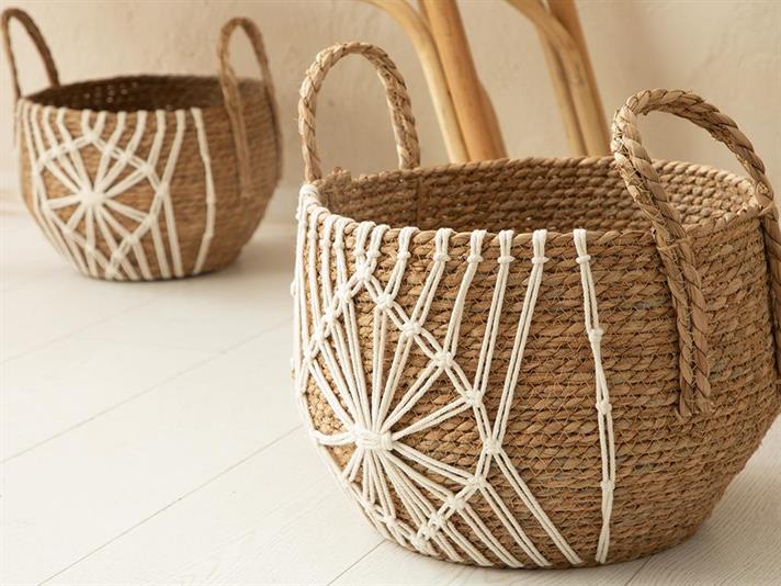 Monreo Coș , 33*27 Cm, Albastru-Beige