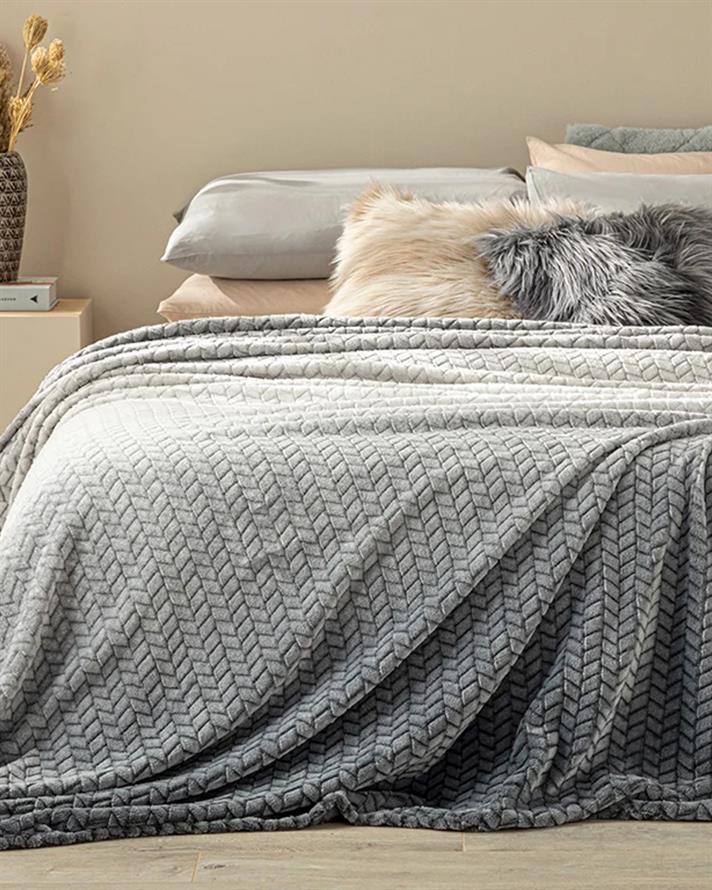 Moonlight Ombre Super Soft King Size Pătură 220*240 Cm Gri-antracit.