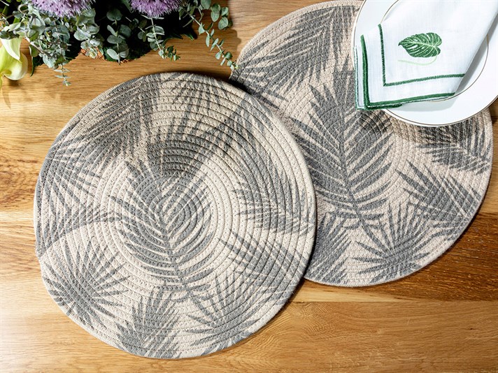 Morris Cotton 2 Set Place Mat 38 cm Black