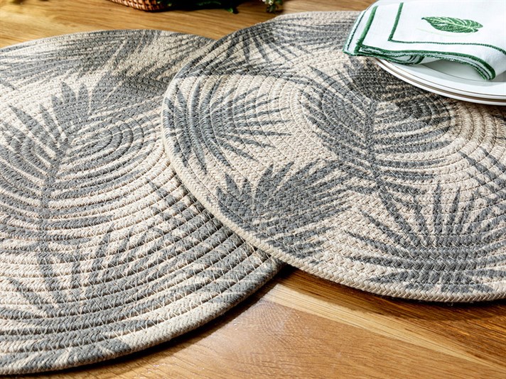 Morris Cotton 2 Set Place Mat 38 cm Black