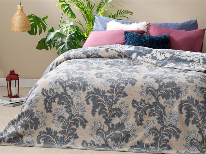 Morris Cu Bumbac Double Pătură 200x220 cm Bleumarin