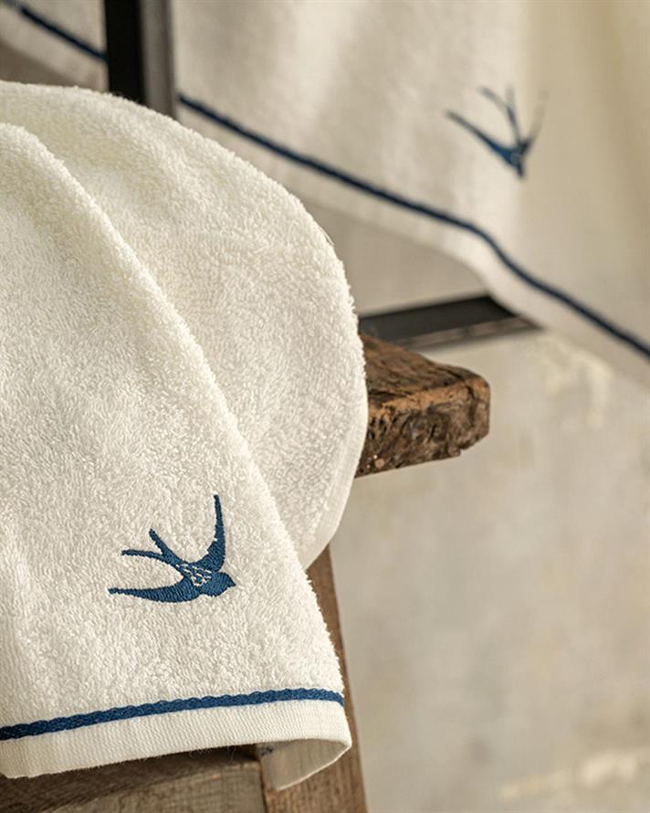 Mouette Cottony embroidered Hand Towel 30x40 cm White