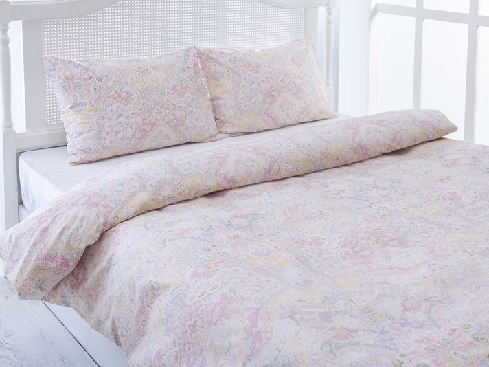 mozaic Cu Bumbac Double Lenjerie De Pat 200x220 cm Roz