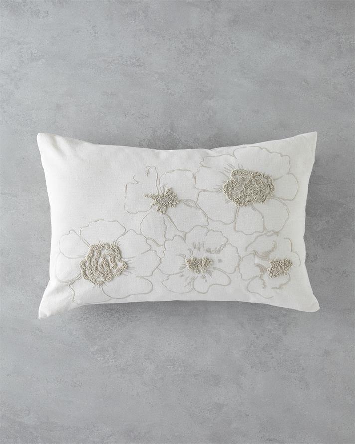 Mugurii Brodat Pernuță Decorativă 33x50 cm Ecru
