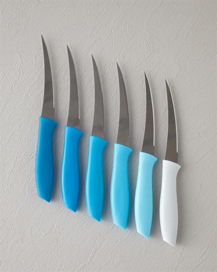 Oțel Set 6 Cuțit 19,5 cm Albastru