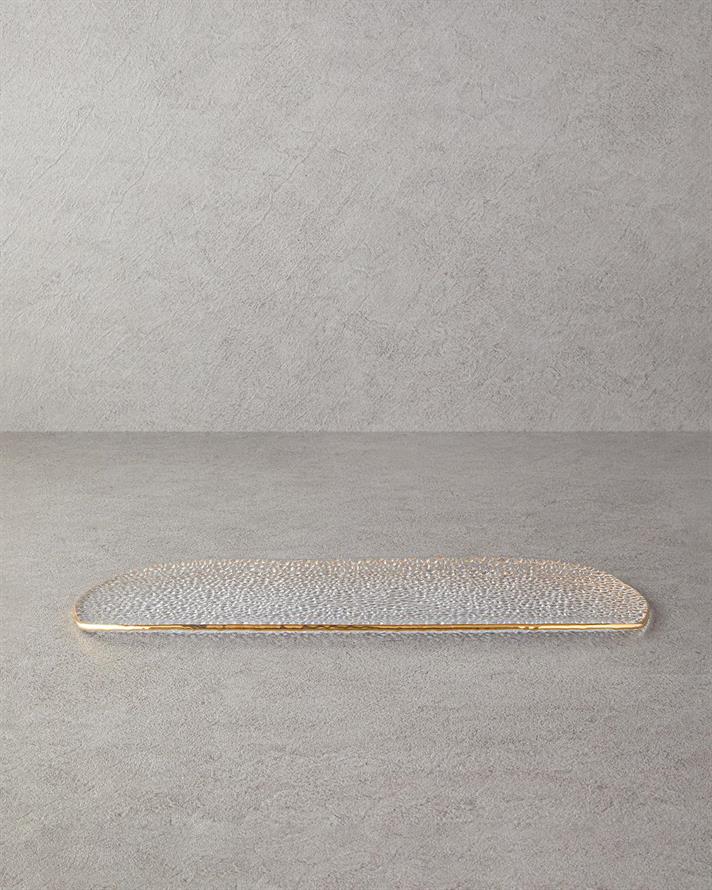 Myla Sticlă Farfurie Alungită 47x17 cm Gold
