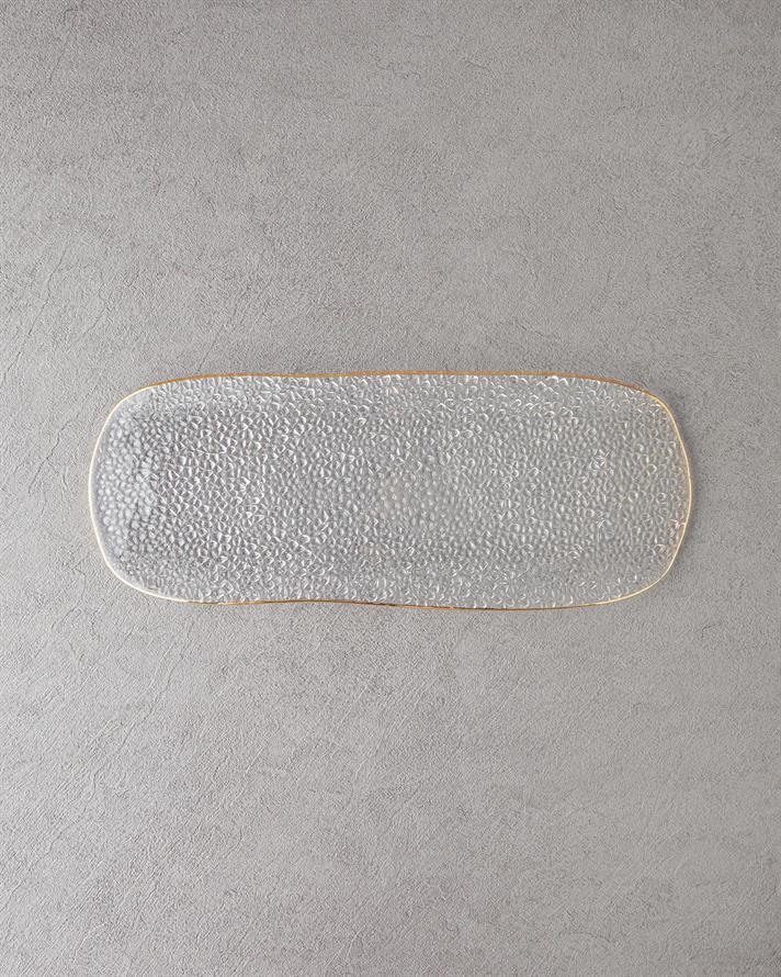 Myla Sticlă Farfurie Alungită 47x17 cm Gold