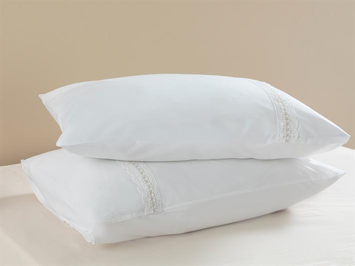 Nancy Cu Kopanaki Cu 2 Piese Față De Pernă 50x70 cm Alb