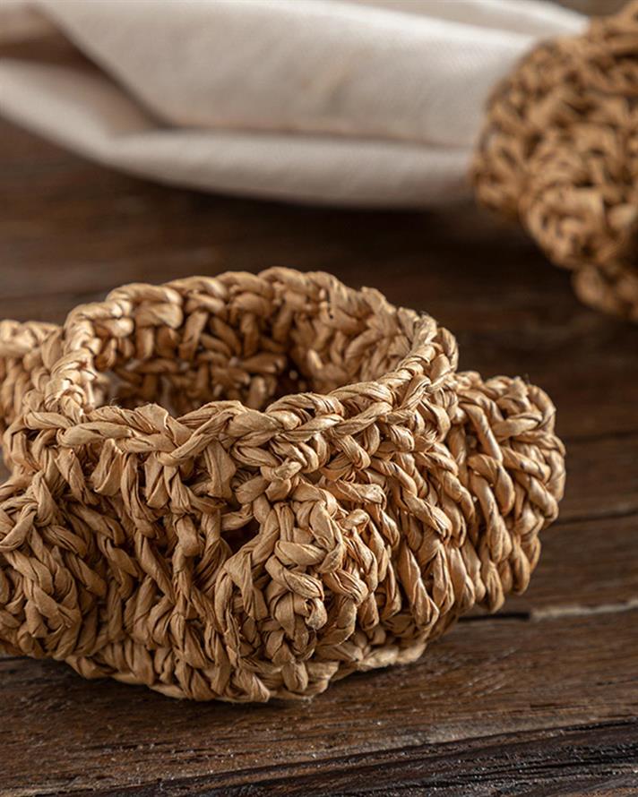 Nathalie Paper Rope 2 Set Napkin Ring 6 cm Natural