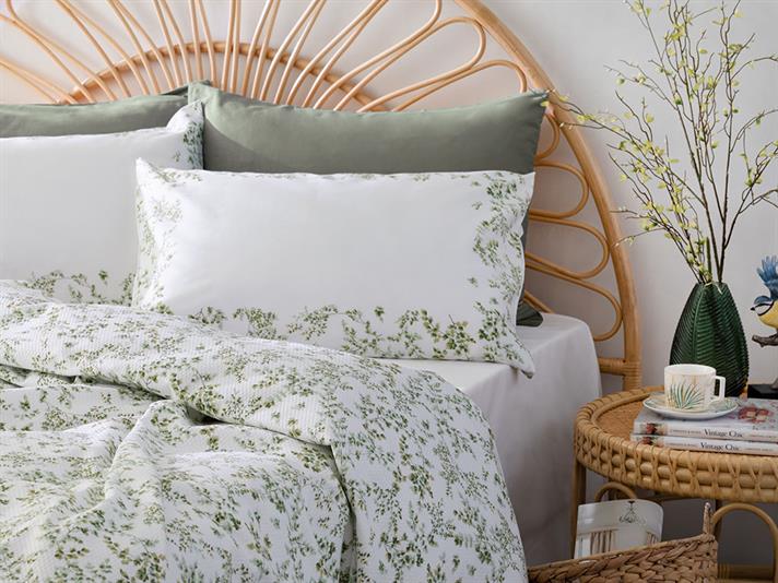 natură  Cu imprimeu Persoană dublă  SET CUVERTURĂ 200x220 cm Mint-lilac-roz
