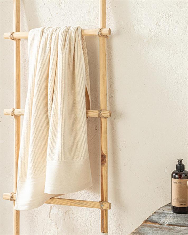Natura Stripe Cotton Bath Towel 70x140 cm Beige