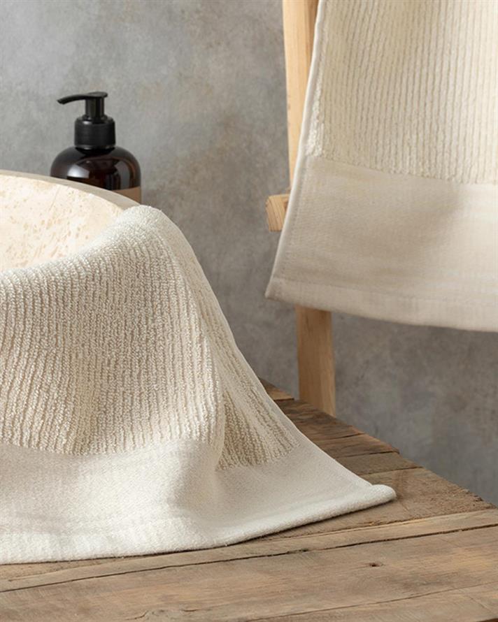 Natura Stripe Cotton Hand Towel 30x40 cm Beige