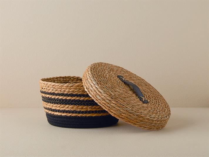 Natura Stripe Straw Basket
