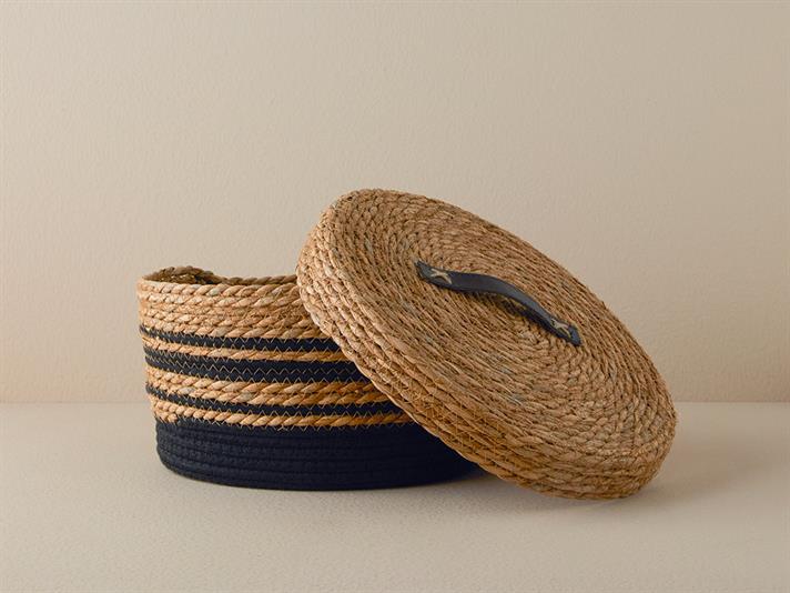 Cutie de depozitare, Natura Stripe, rachita, 32x16 cm, natural
