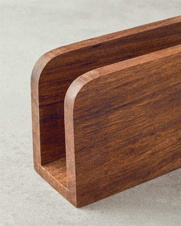 Natural Iroco Suport Șervețele 17x5x9 cm Cafeniu