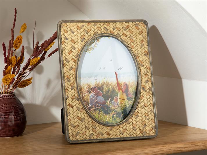 Ramă foto, Natural, polirăsină, 13x18 cm, maro